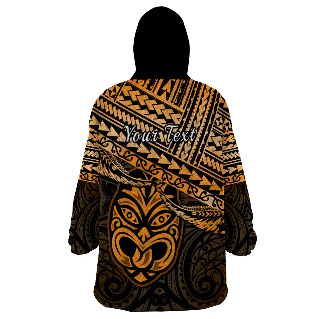 Personalised Matariki New Zealand Wearable Blanket Hoodie Maori New Year Tiki Gold Version - Vibe Hoodie Shop