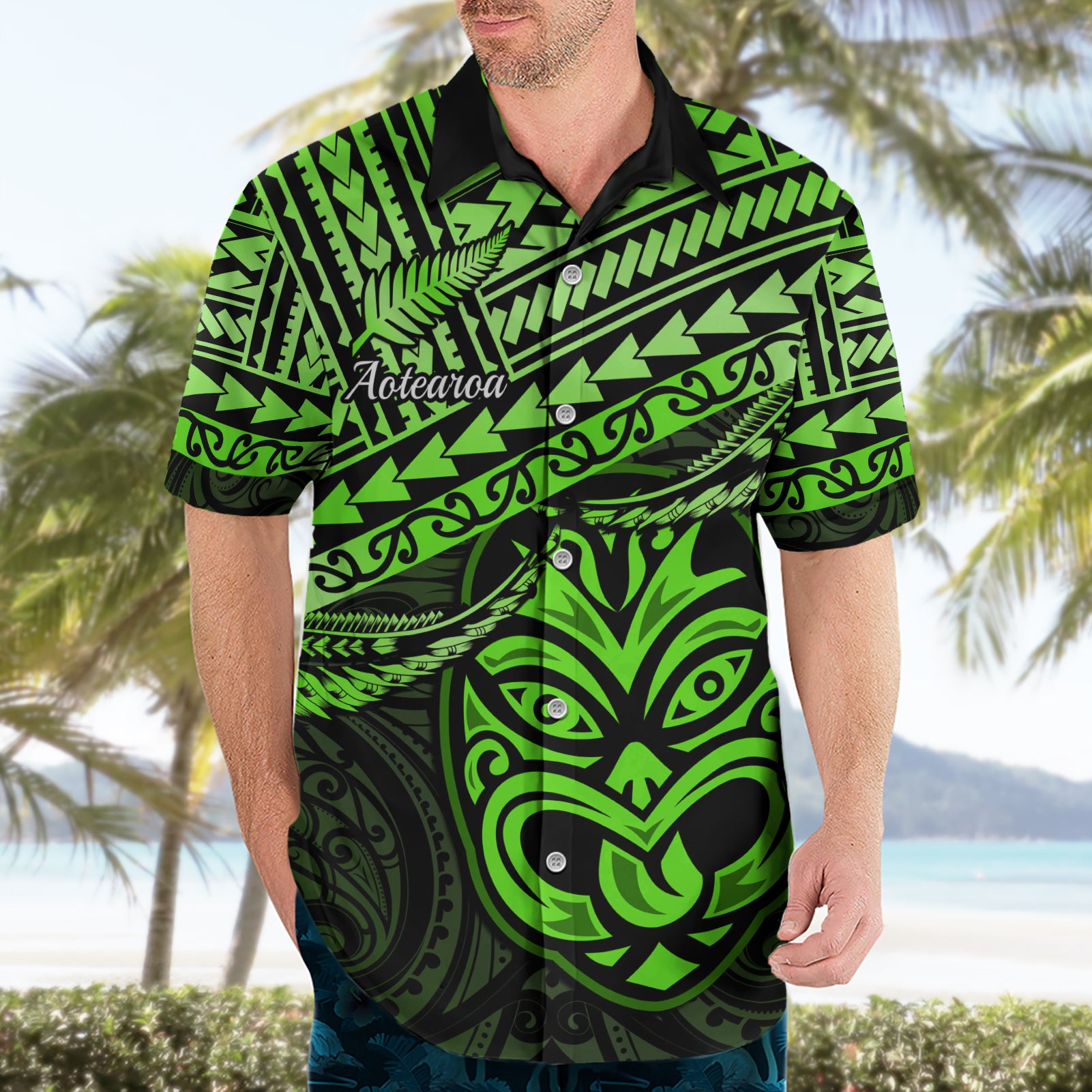 Matariki New Zealand Hawaiian Shirt Maori New Year Tiki Green Version - Vibe Hoodie Shop