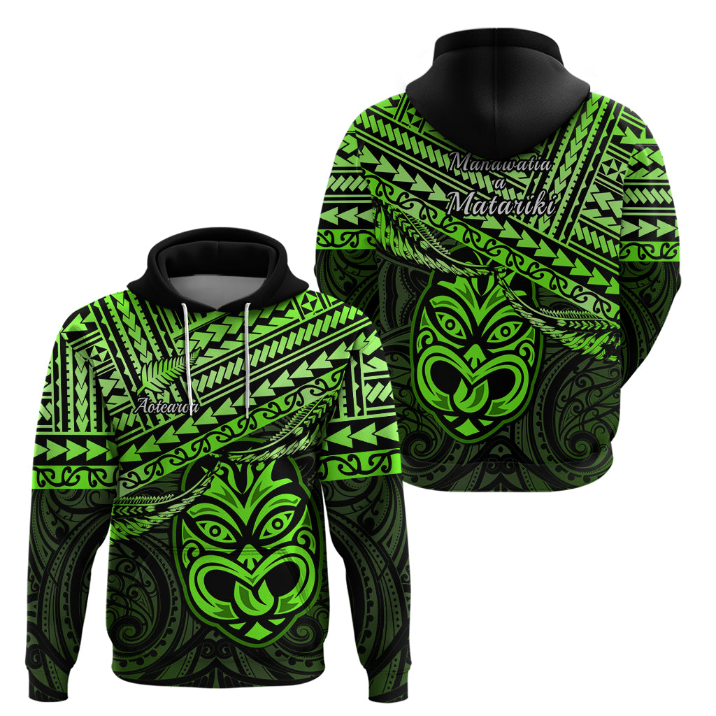 Matariki New Zealand Hoodie Maori New Year Tiki Green Version - Vibe Hoodie Shop