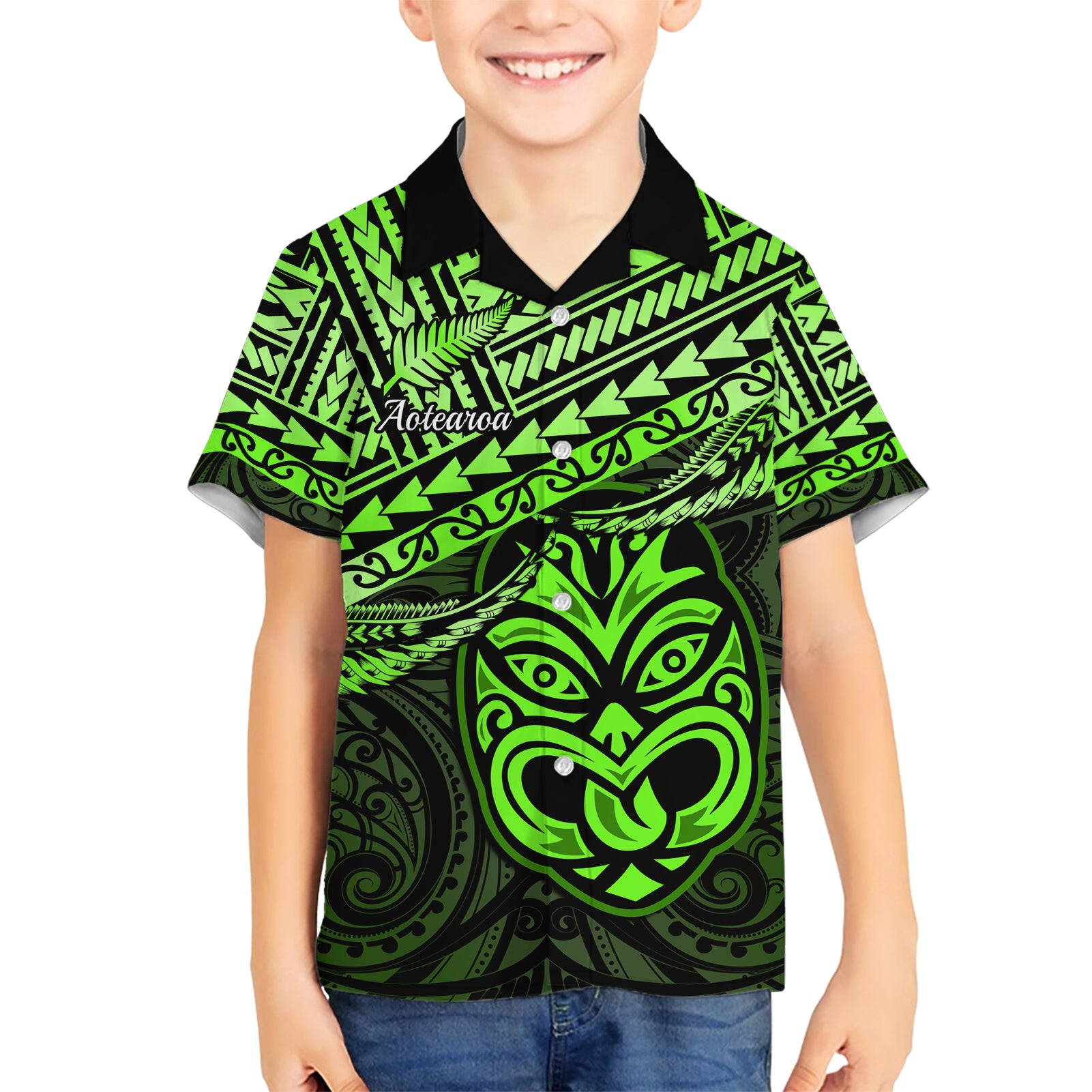Personalised Matariki New Zealand Hawaiian Shirt Maori New Year Tiki Green Version - Vibe Hoodie Shop