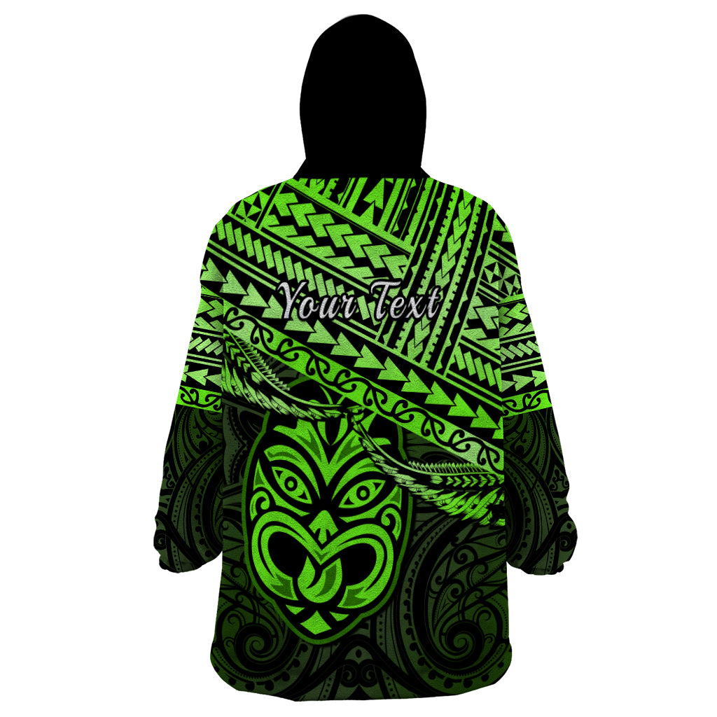 Personalised Matariki New Zealand Wearable Blanket Hoodie Maori New Year Tiki Green Version - Vibe Hoodie Shop