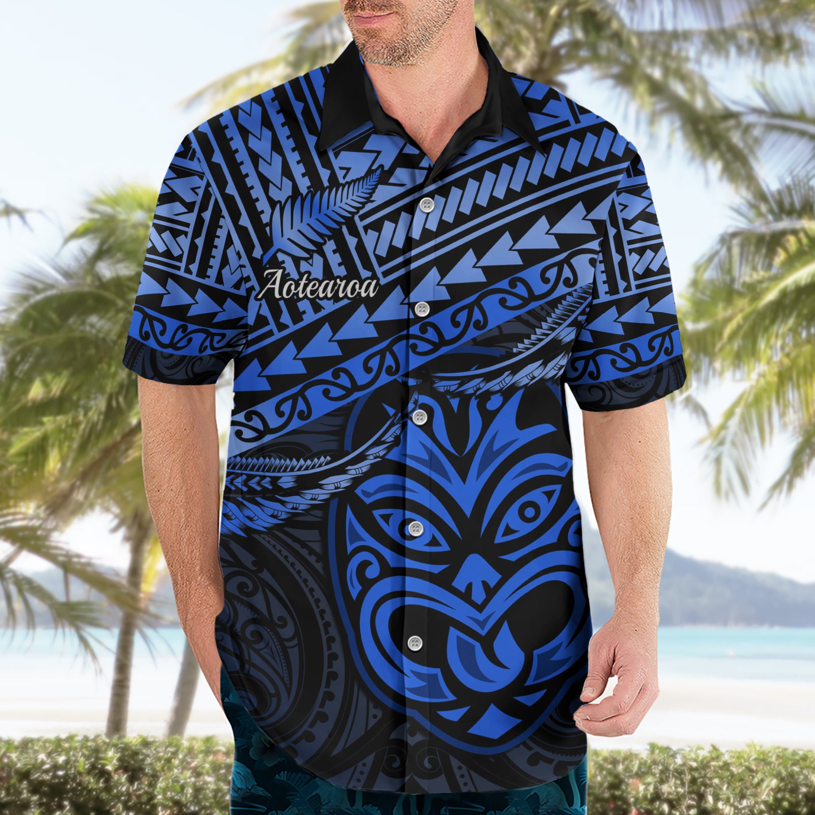 Personalised Matariki New Zealand Hawaiian Shirt Maori New Year Tiki Blue Version - Vibe Hoodie Shop