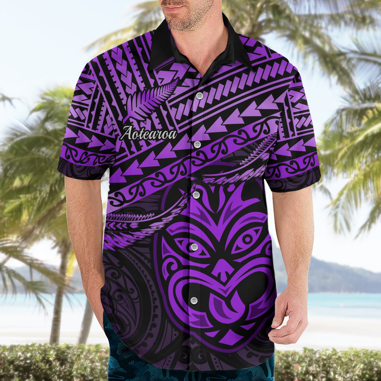 Personalised Matariki New Zealand Hawaiian Shirt Maori New Year Tiki Purple Version - Vibe Hoodie Shop