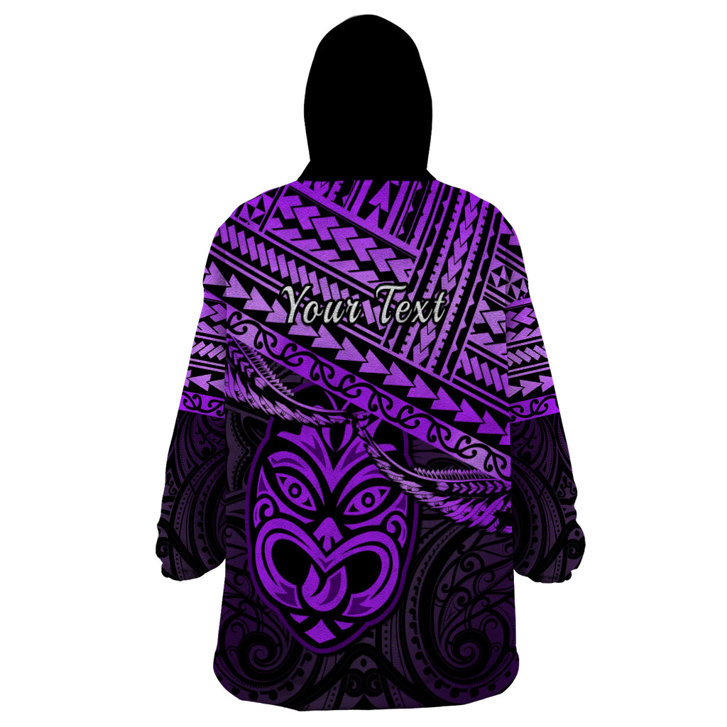 Personalised Matariki New Zealand Wearable Blanket Hoodie Maori New Year Tiki Purple Version - Vibe Hoodie Shop