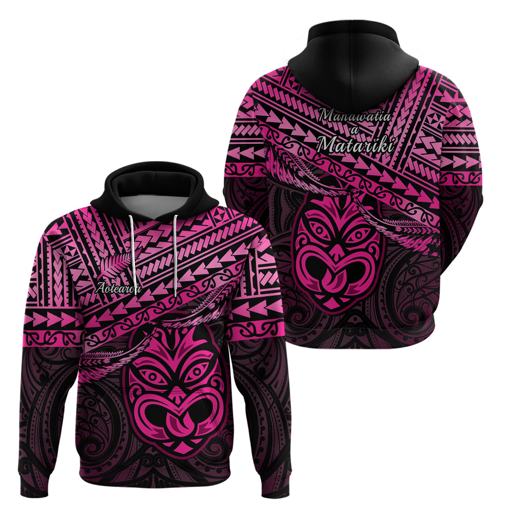 Matariki New Zealand Hoodie Maori New Year Tiki Pink Version - Vibe Hoodie Shop