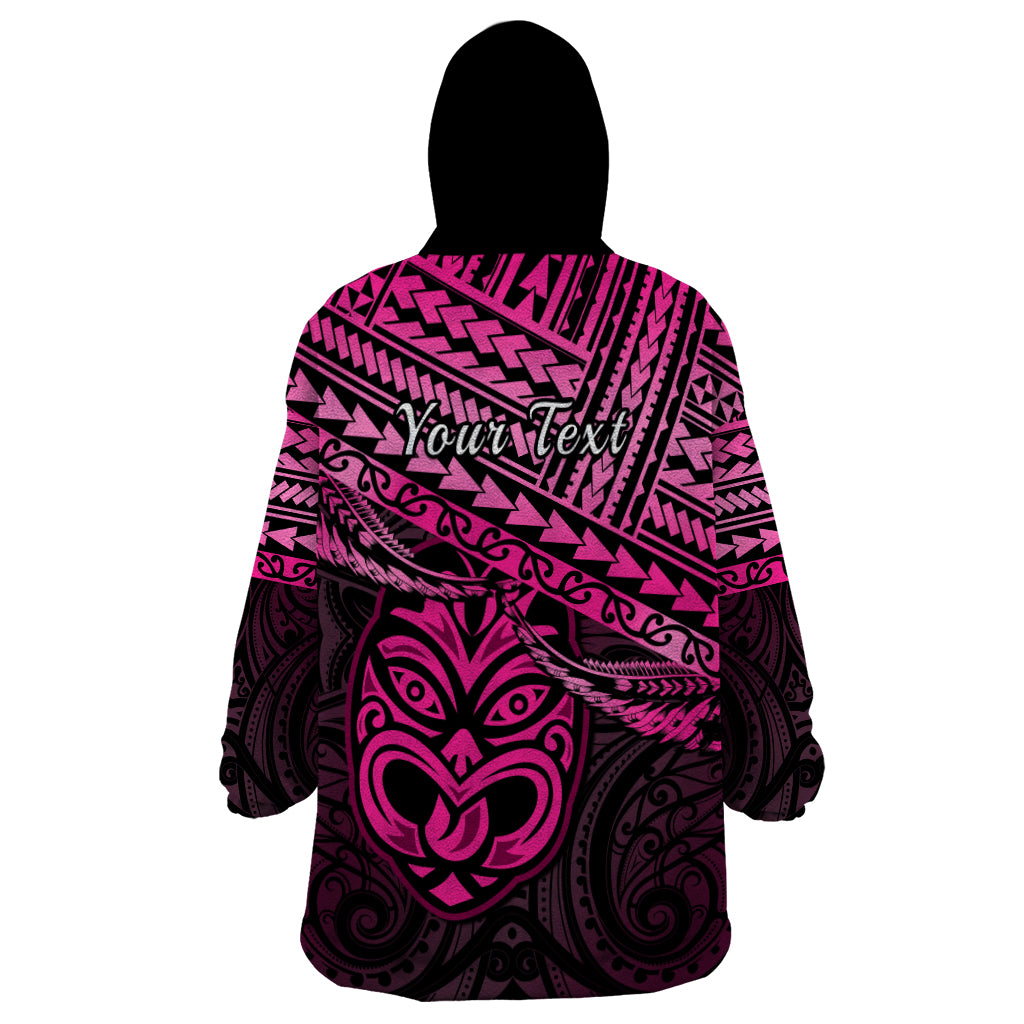 Personalised Matariki New Zealand Wearable Blanket Hoodie Maori New Year Tiki Pink Version - Vibe Hoodie Shop