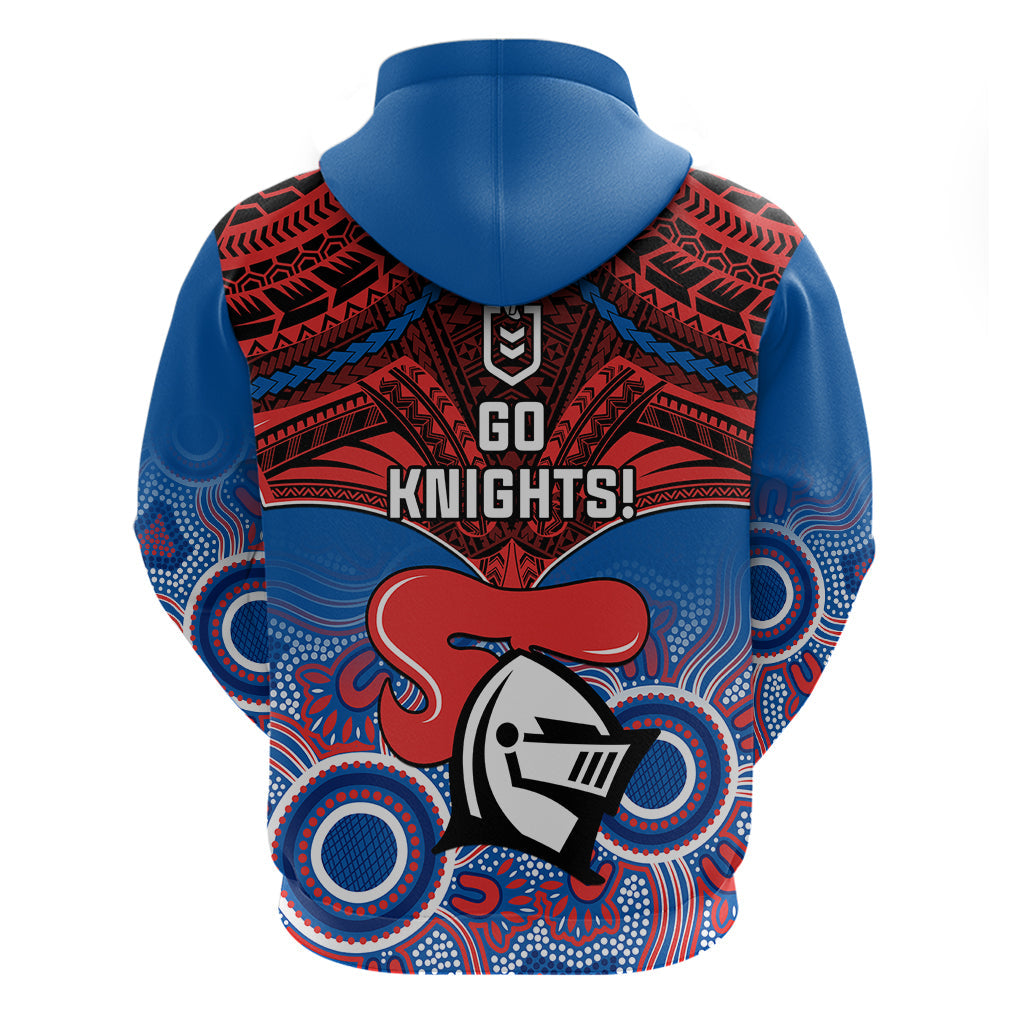 Knights Rugby Hoodie Aboriginal Mix Polynesian Pattern - Vibe Hoodie Shop