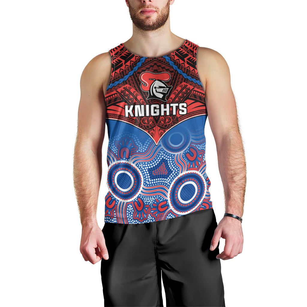 Knights Rugby Men Tank Top Aboriginal Mix Polynesian Pattern - Vibe Hoodie Shop