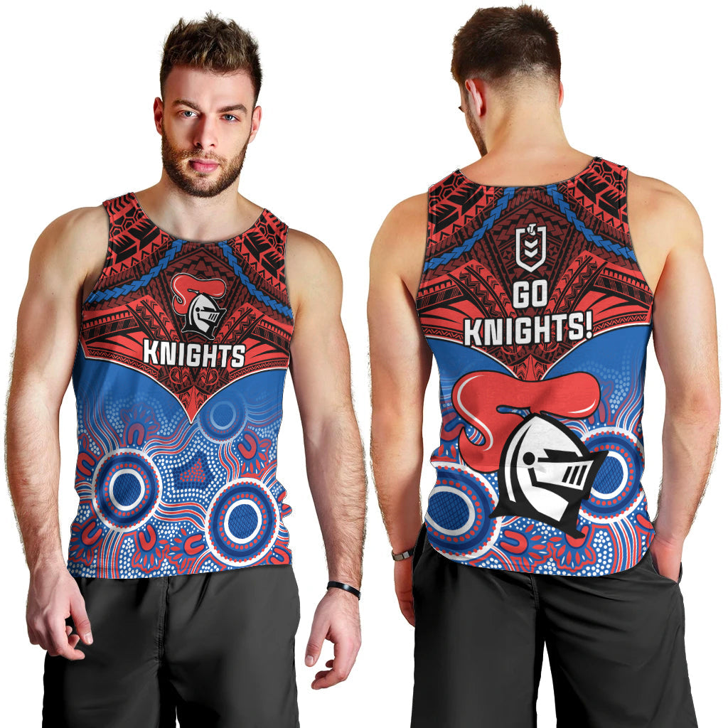 Knights Rugby Men Tank Top Aboriginal Mix Polynesian Pattern - Vibe Hoodie Shop