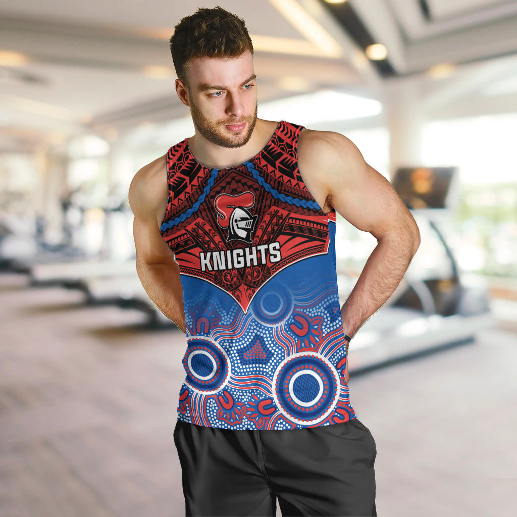 Knights Rugby Men Tank Top Aboriginal Mix Polynesian Pattern - Vibe Hoodie Shop
