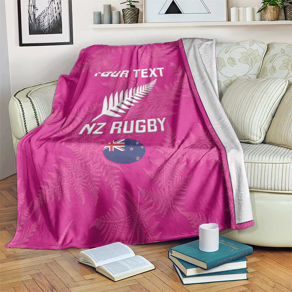 Custom New Zealand Silver Fern Rugby Blanket Go Aotearoa - Pink Version - Vibe Hoodie Shop