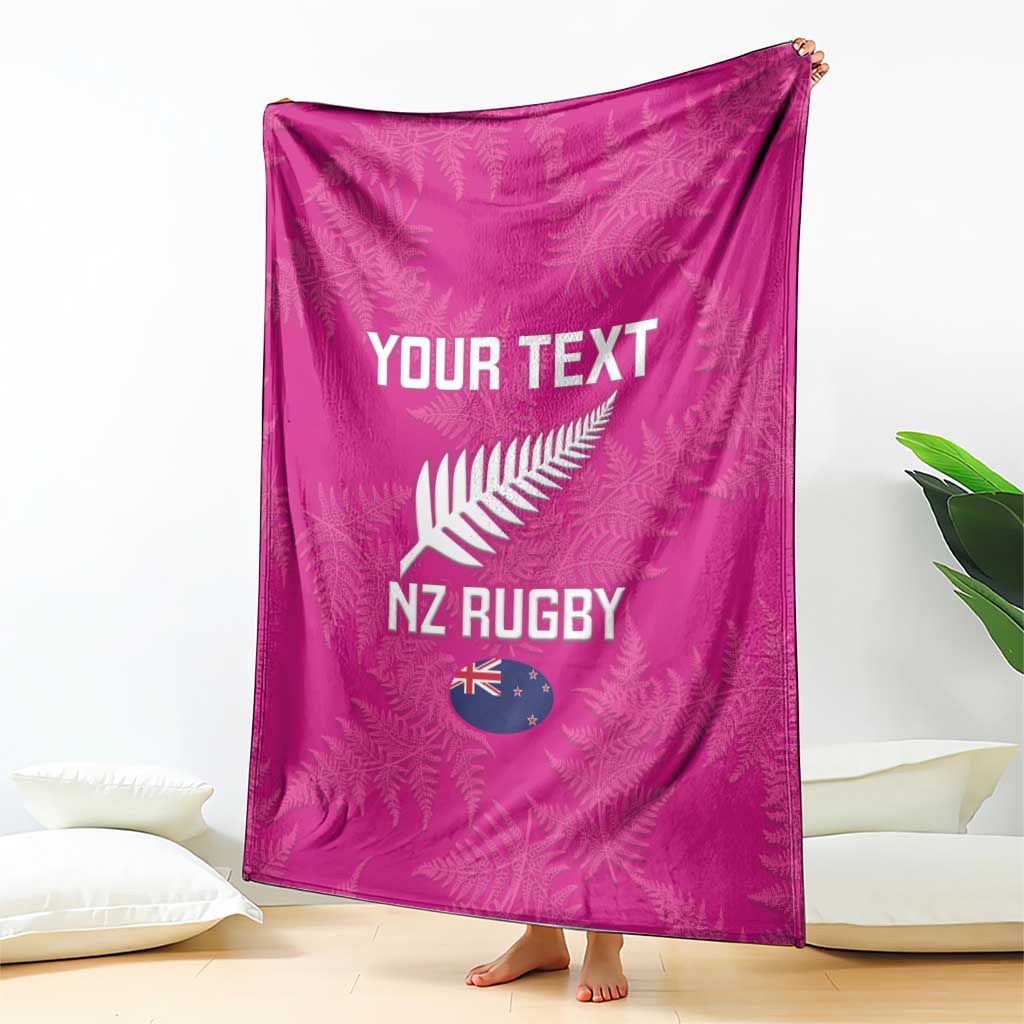 Custom New Zealand Silver Fern Rugby Blanket Go Aotearoa - Pink Version - Vibe Hoodie Shop