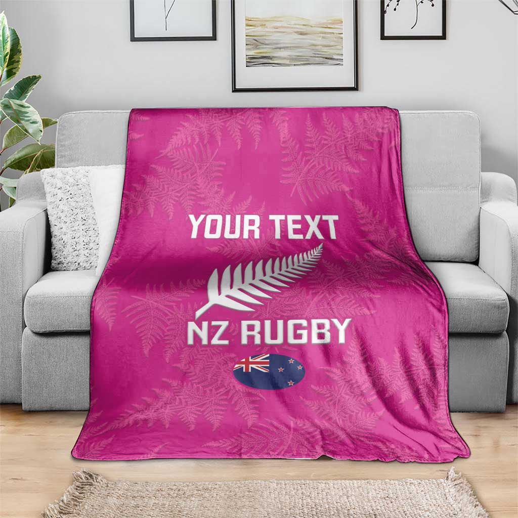Custom New Zealand Silver Fern Rugby Blanket Go Aotearoa - Pink Version - Vibe Hoodie Shop