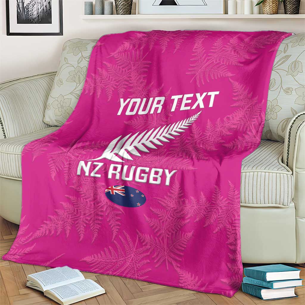 Custom New Zealand Silver Fern Rugby Blanket Go Aotearoa - Pink Version - Vibe Hoodie Shop