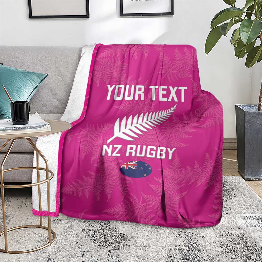 Custom New Zealand Silver Fern Rugby Blanket Go Aotearoa - Pink Version - Vibe Hoodie Shop