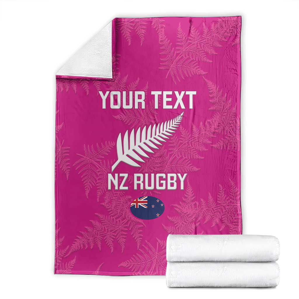 Custom New Zealand Silver Fern Rugby Blanket Go Aotearoa - Pink Version - Vibe Hoodie Shop