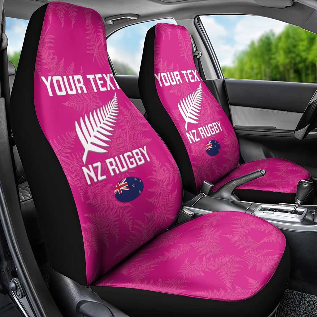 Custom New Zealand Silver Fern Rugby Car Seat Cover Go Aotearoa - Pink Version - Vibe Hoodie Shop