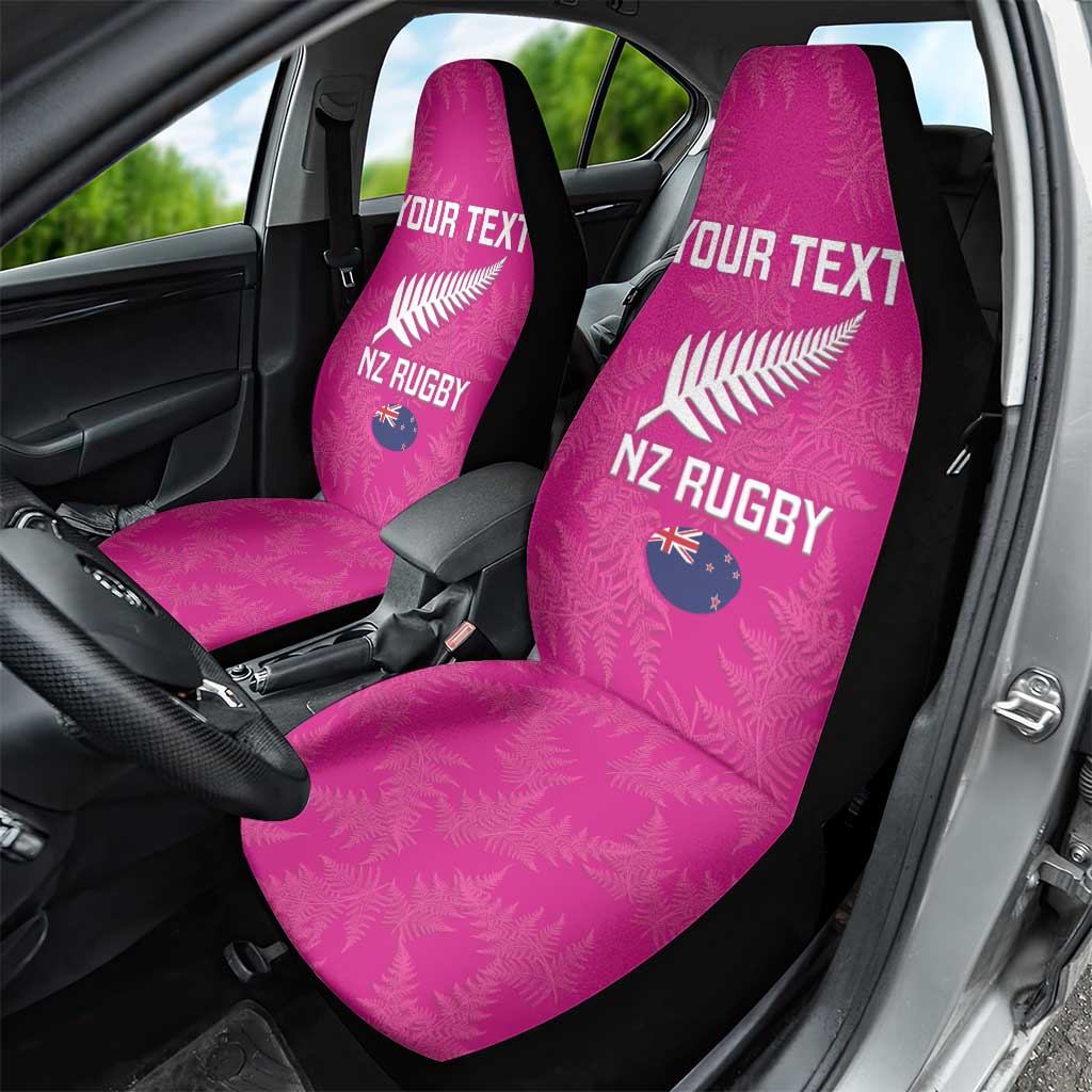 Custom New Zealand Silver Fern Rugby Car Seat Cover Go Aotearoa - Pink Version - Vibe Hoodie Shop