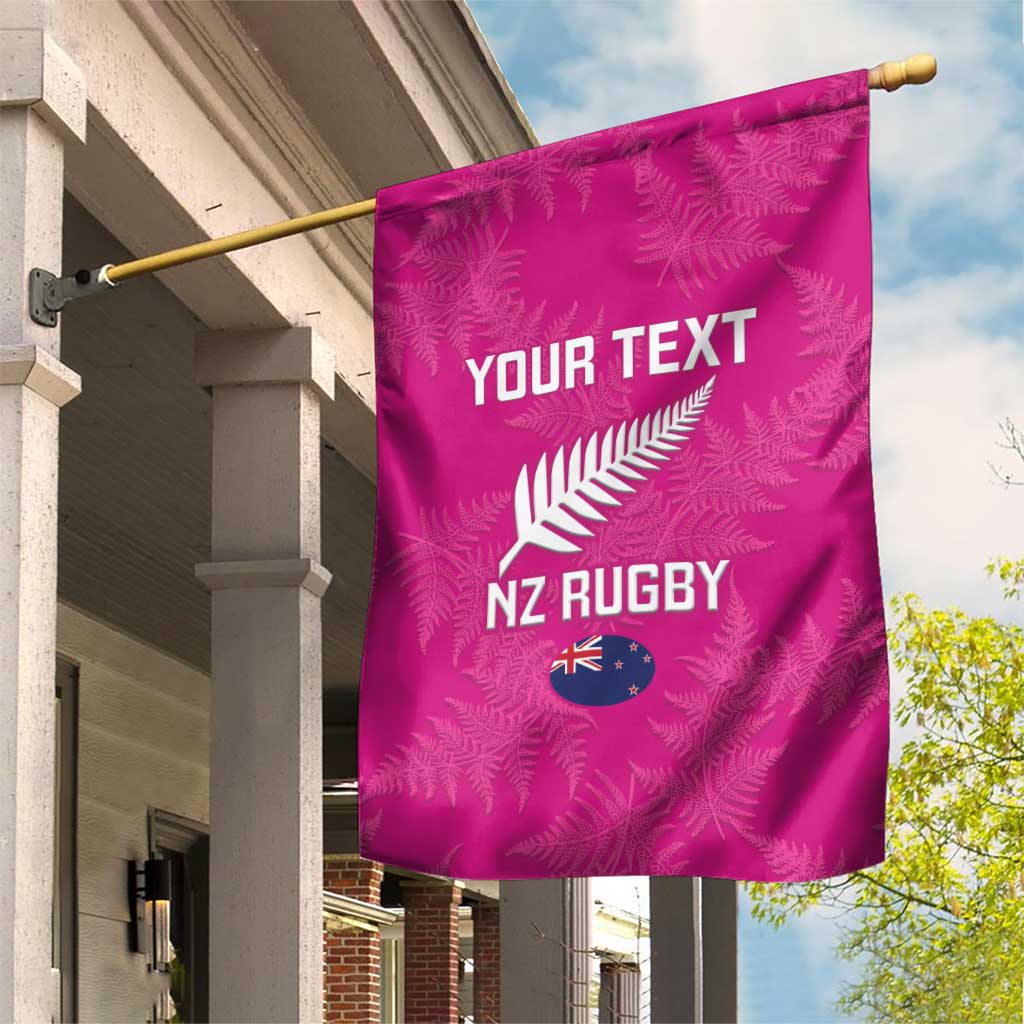 Custom New Zealand Silver Fern Rugby Garden Flag Go Aotearoa - Pink Version - Vibe Hoodie Shop