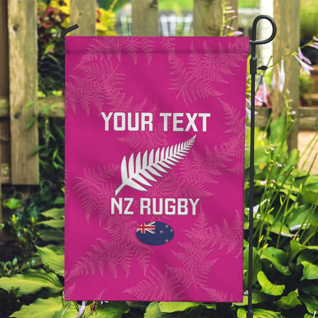 Custom New Zealand Silver Fern Rugby Garden Flag Go Aotearoa - Pink Version - Vibe Hoodie Shop