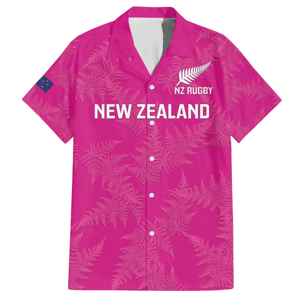 Custom New Zealand Silver Fern Rugby Hawaiian Shirt Go Aotearoa - Pink Version - Vibe Hoodie Shop