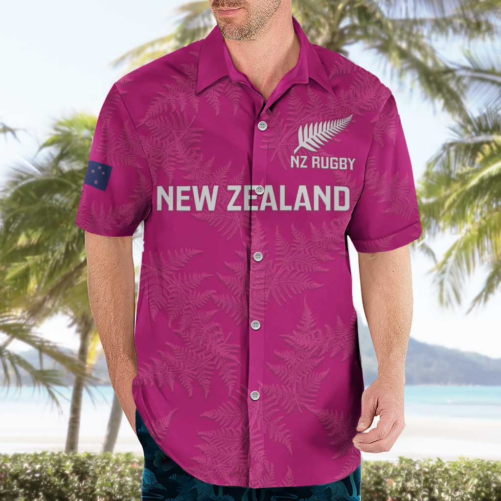 Custom New Zealand Silver Fern Rugby Hawaiian Shirt Go Aotearoa - Pink Version - Vibe Hoodie Shop