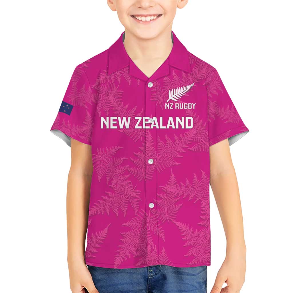 Custom New Zealand Silver Fern Rugby Hawaiian Shirt Go Aotearoa - Pink Version - Vibe Hoodie Shop