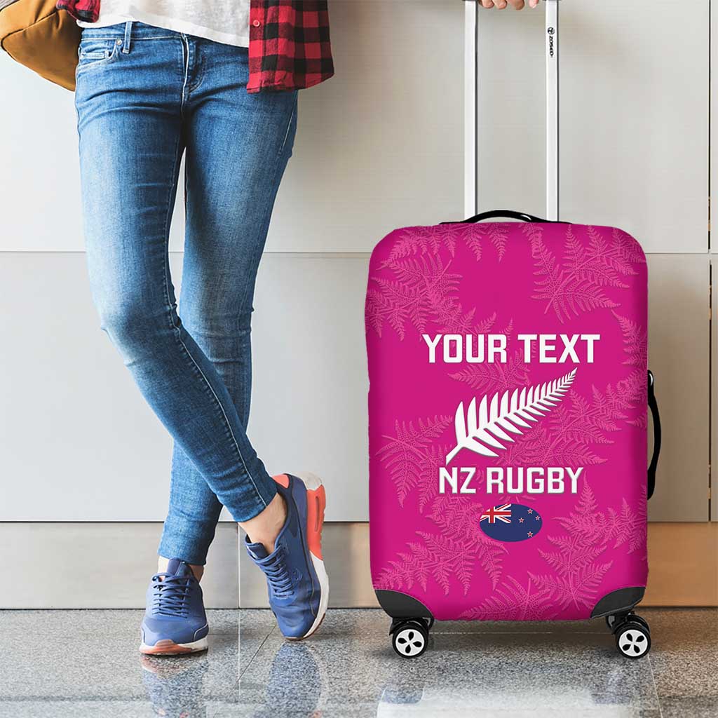 Custom New Zealand Silver Fern Rugby Luggage Cover Go Aotearoa - Pink Version - Vibe Hoodie Shop