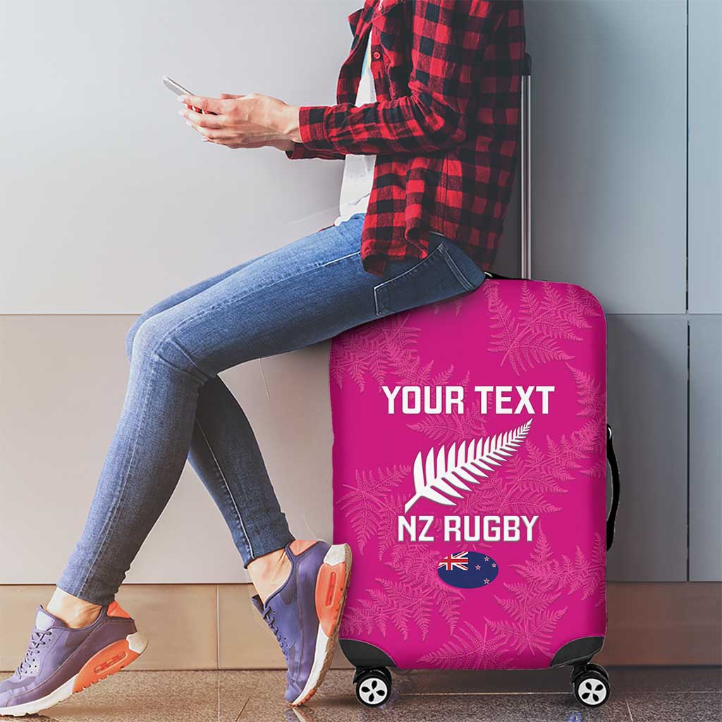 Custom New Zealand Silver Fern Rugby Luggage Cover Go Aotearoa - Pink Version - Vibe Hoodie Shop