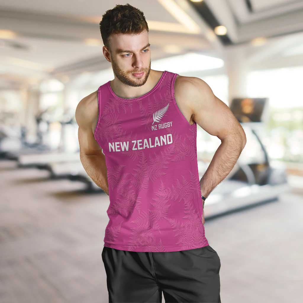 Custom New Zealand Silver Fern Rugby Men Tank Top Go Aotearoa - Pink Version - Vibe Hoodie Shop