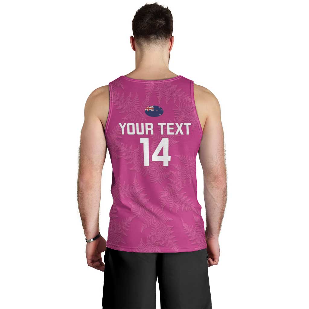 Custom New Zealand Silver Fern Rugby Men Tank Top Go Aotearoa - Pink Version - Vibe Hoodie Shop