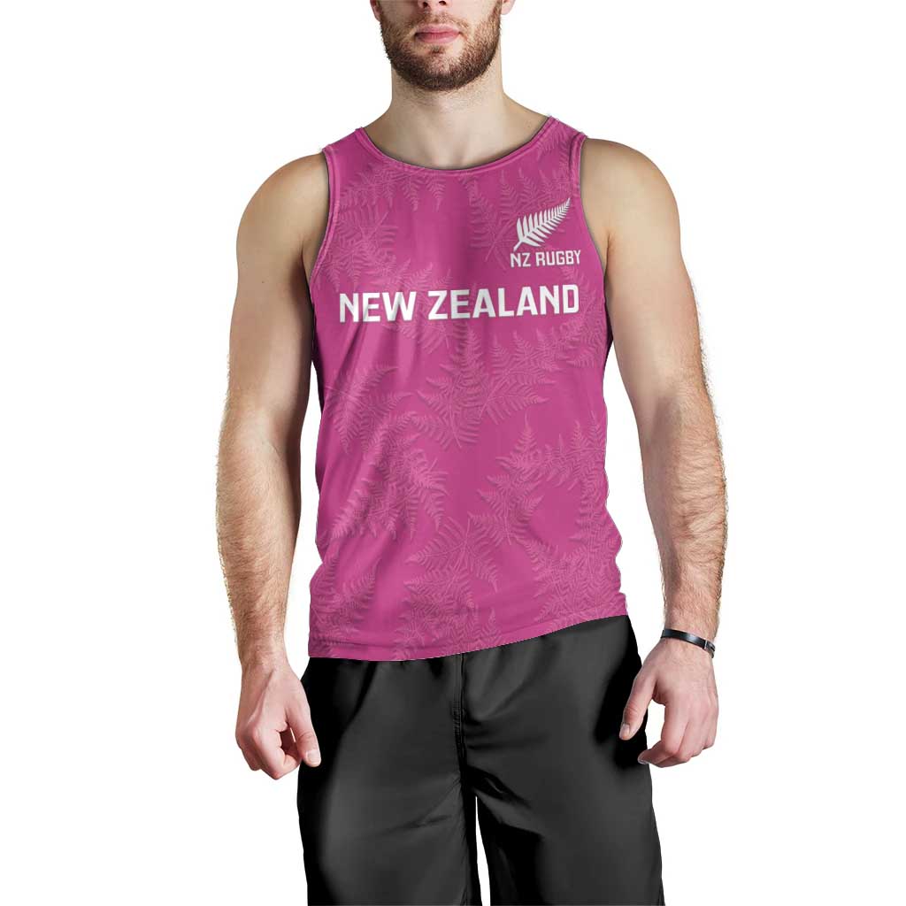 Custom New Zealand Silver Fern Rugby Men Tank Top Go Aotearoa - Pink Version - Vibe Hoodie Shop