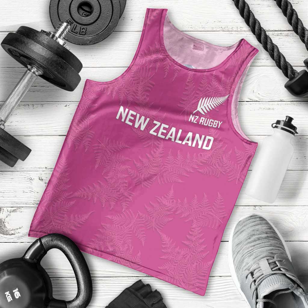 Custom New Zealand Silver Fern Rugby Men Tank Top Go Aotearoa - Pink Version - Vibe Hoodie Shop