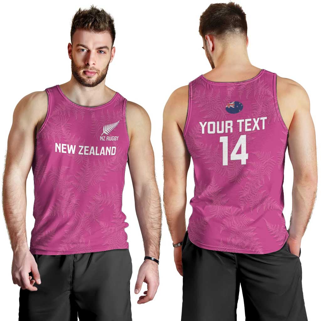 Custom New Zealand Silver Fern Rugby Men Tank Top Go Aotearoa - Pink Version - Vibe Hoodie Shop