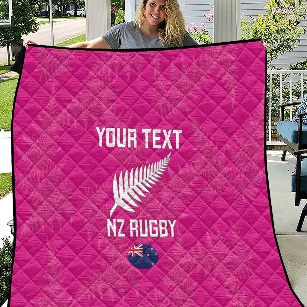 Custom New Zealand Silver Fern Rugby Quilt Go Aotearoa - Pink Version - Vibe Hoodie Shop