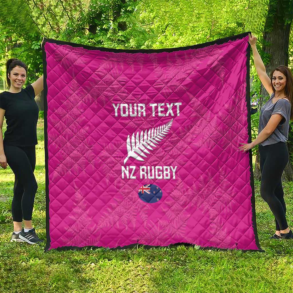 Custom New Zealand Silver Fern Rugby Quilt Go Aotearoa - Pink Version - Vibe Hoodie Shop