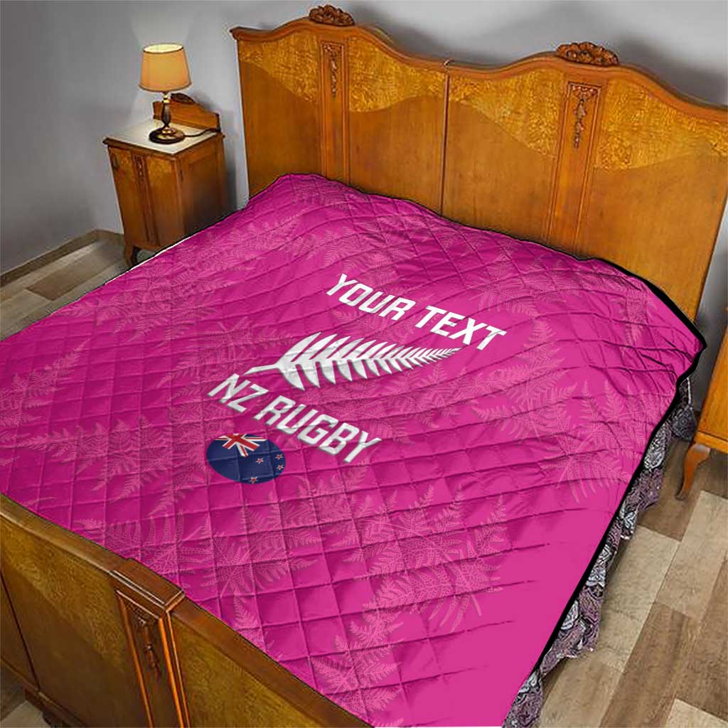 Custom New Zealand Silver Fern Rugby Quilt Go Aotearoa - Pink Version - Vibe Hoodie Shop