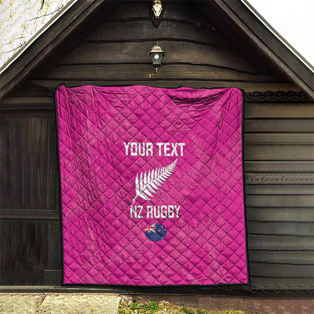 Custom New Zealand Silver Fern Rugby Quilt Go Aotearoa - Pink Version - Vibe Hoodie Shop