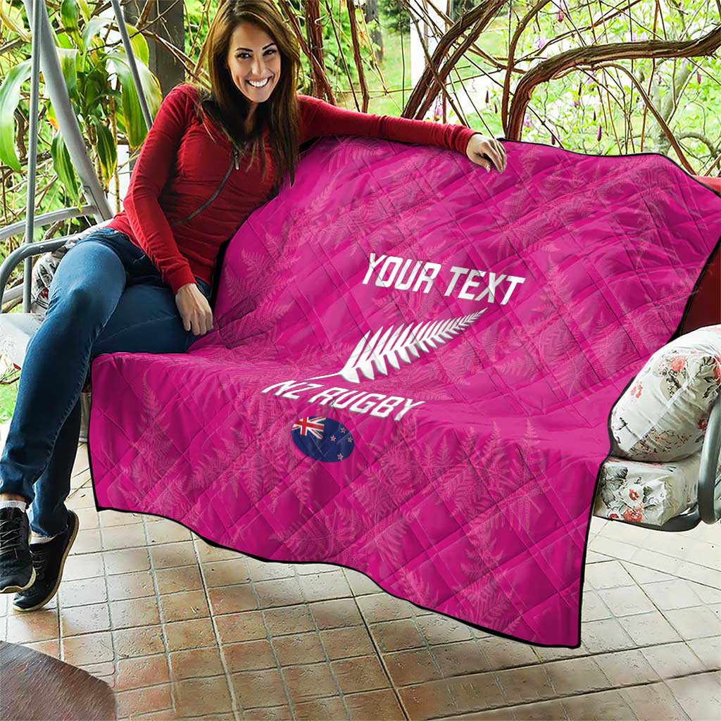 Custom New Zealand Silver Fern Rugby Quilt Go Aotearoa - Pink Version - Vibe Hoodie Shop