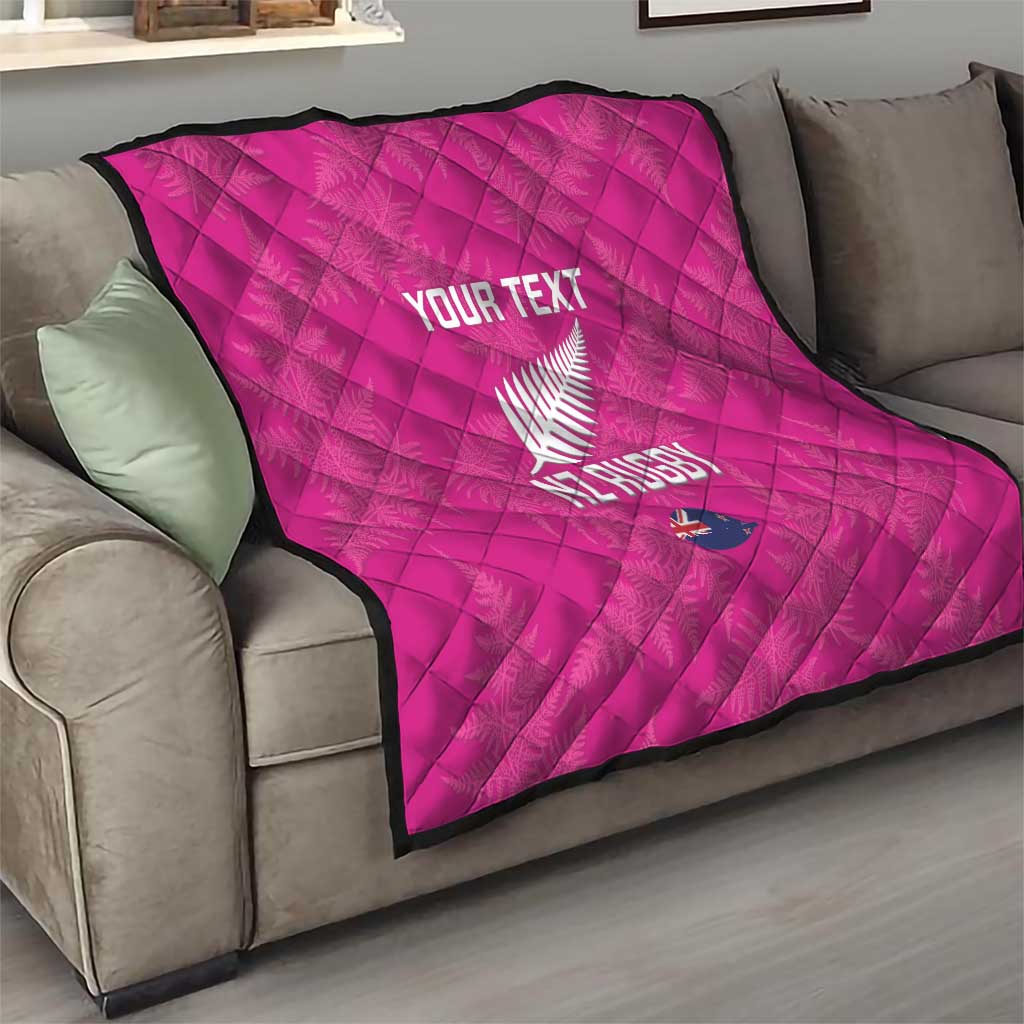 Custom New Zealand Silver Fern Rugby Quilt Go Aotearoa - Pink Version - Vibe Hoodie Shop