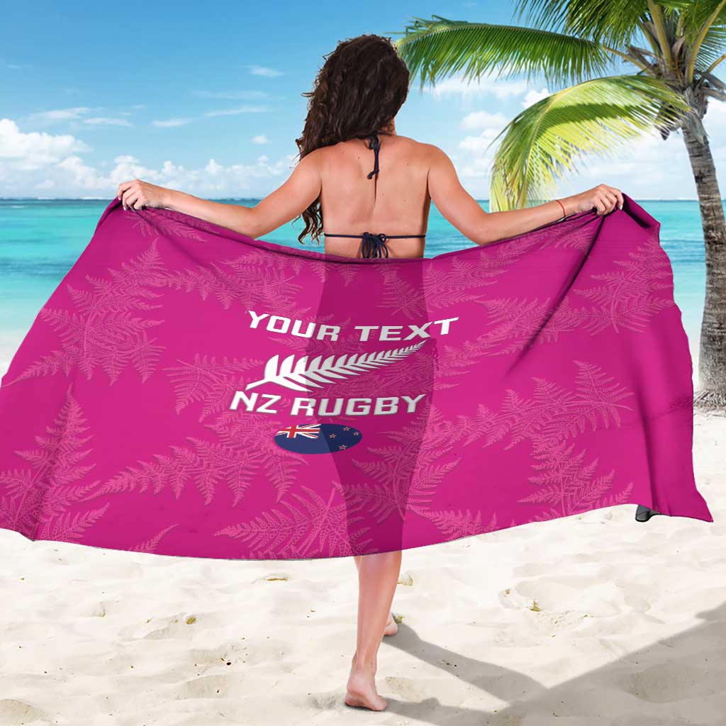 Custom New Zealand Silver Fern Rugby Sarong Go Aotearoa - Pink Version - Vibe Hoodie Shop