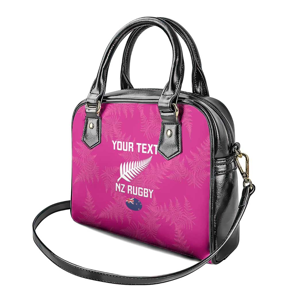 Custom New Zealand Silver Fern Rugby Shoulder Handbag Go Aotearoa - Pink Version - Vibe Hoodie Shop