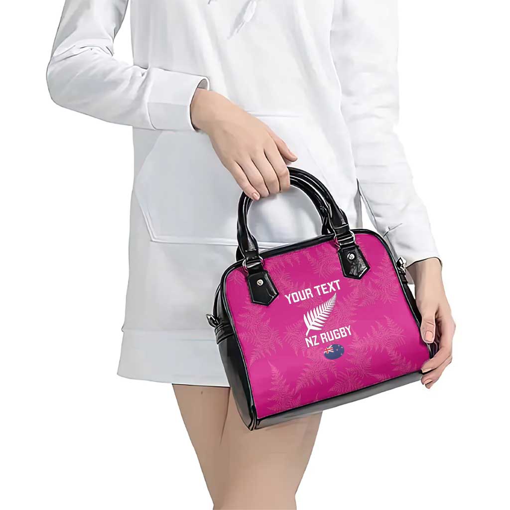 Custom New Zealand Silver Fern Rugby Shoulder Handbag Go Aotearoa - Pink Version - Vibe Hoodie Shop