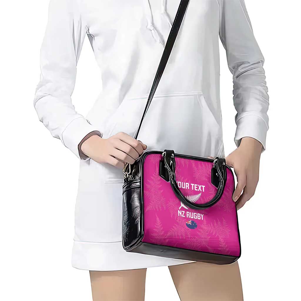 Custom New Zealand Silver Fern Rugby Shoulder Handbag Go Aotearoa - Pink Version - Vibe Hoodie Shop