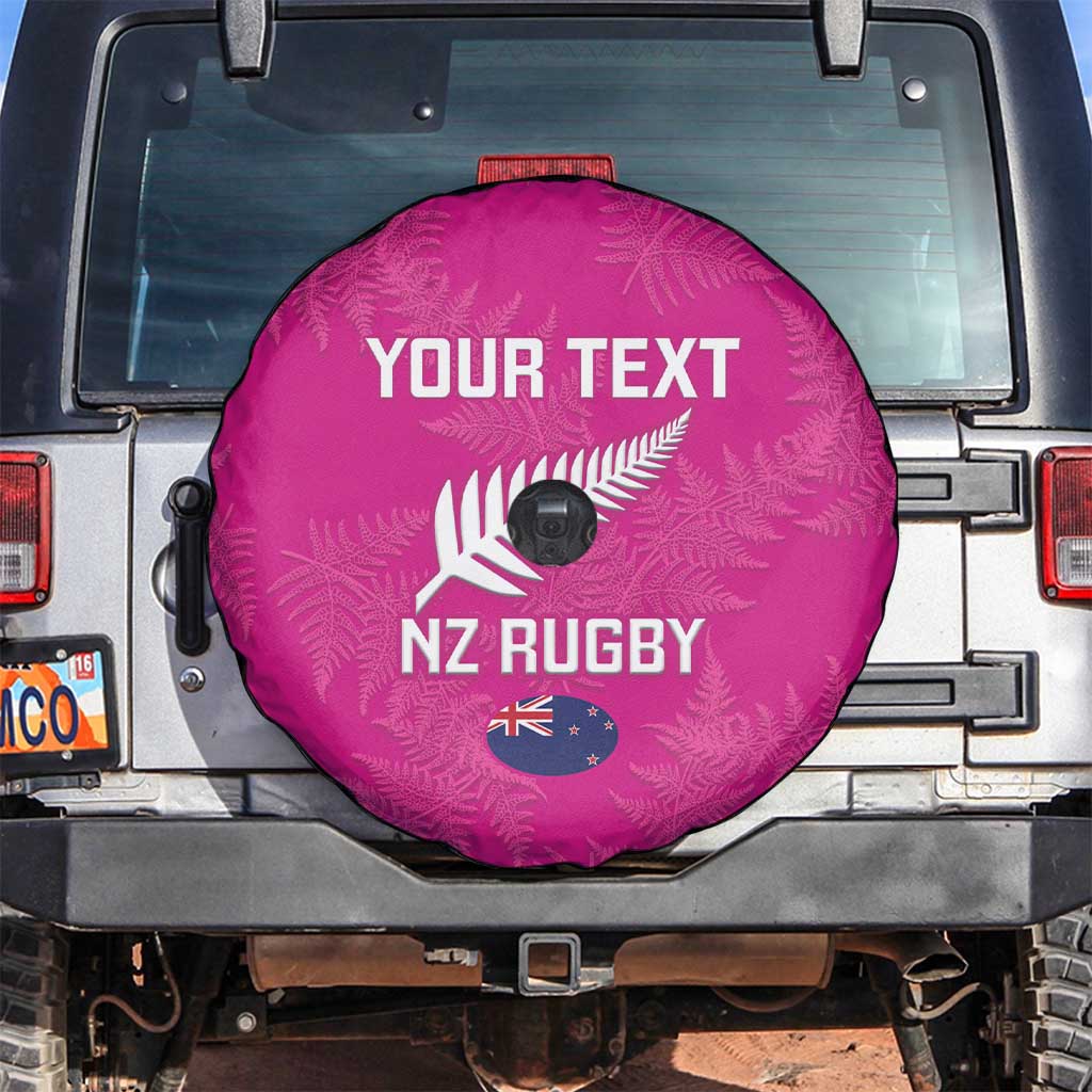 Custom New Zealand Silver Fern Rugby Spare Tire Cover Go Aotearoa - Pink Version - Vibe Hoodie Shop