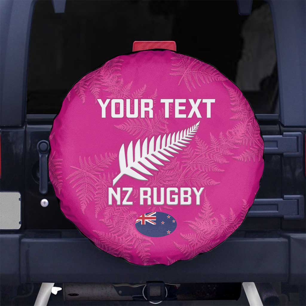 Custom New Zealand Silver Fern Rugby Spare Tire Cover Go Aotearoa - Pink Version - Vibe Hoodie Shop