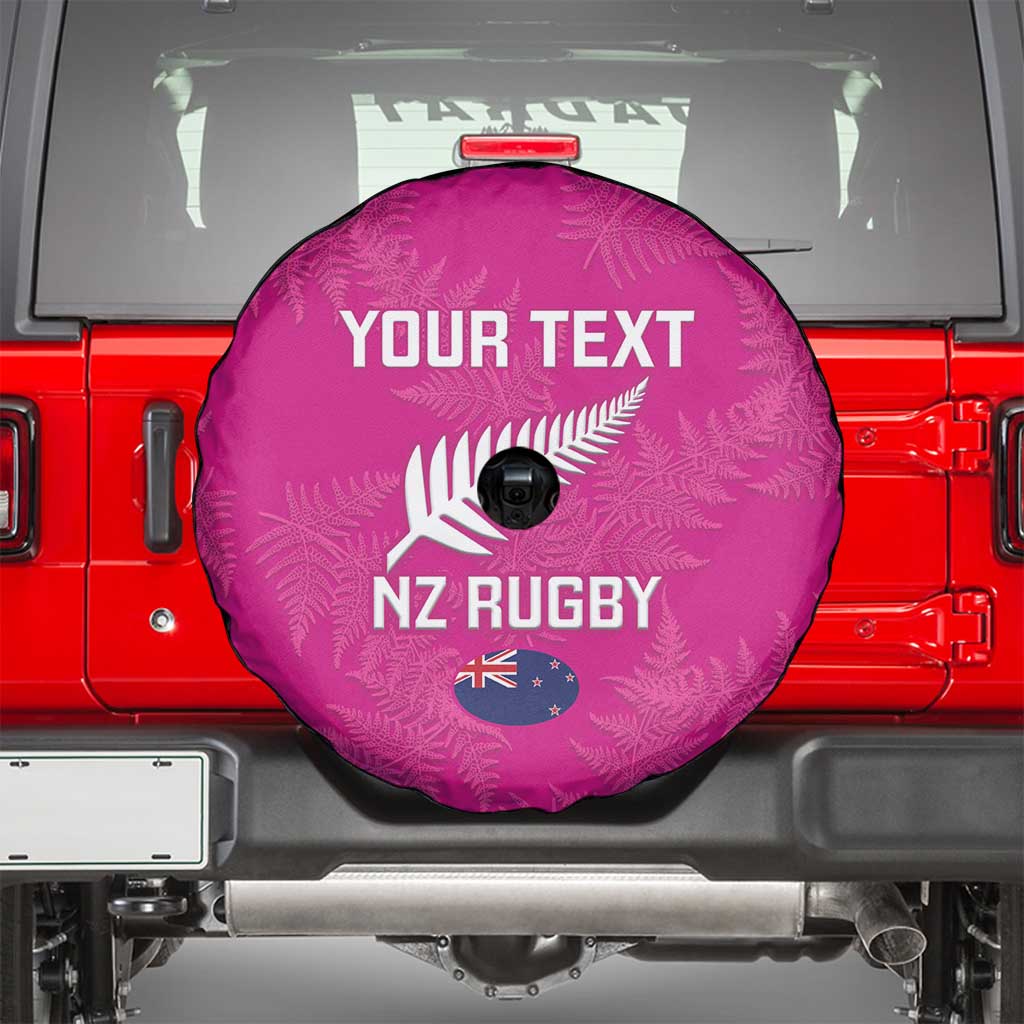 Custom New Zealand Silver Fern Rugby Spare Tire Cover Go Aotearoa - Pink Version - Vibe Hoodie Shop