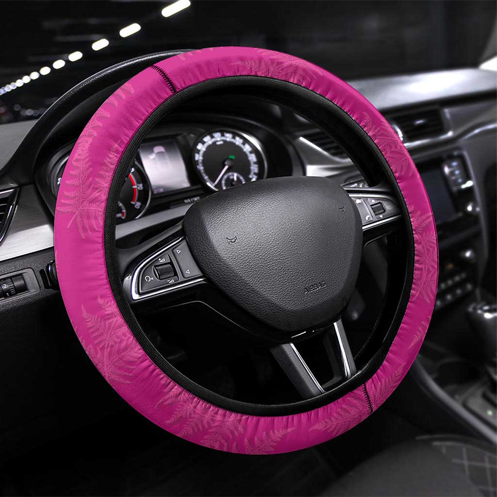 New Zealand Silver Fern Rugby Steering Wheel Cover Go Aotearoa - Pink Version