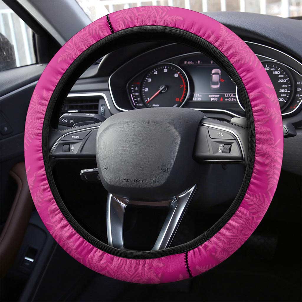 New Zealand Silver Fern Rugby Steering Wheel Cover Go Aotearoa - Pink Version
