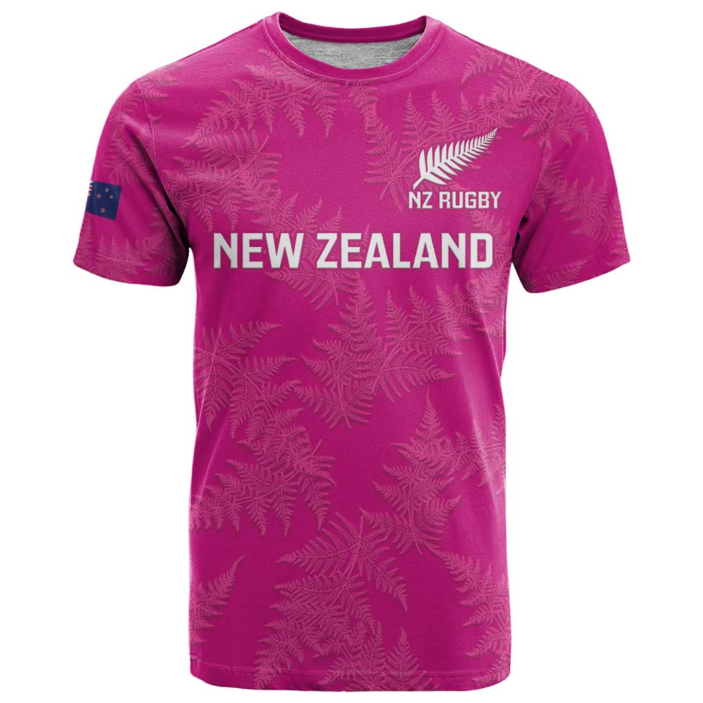 Custom New Zealand Silver Fern Rugby T Shirt Go Aotearoa - Pink Version - Vibe Hoodie Shop